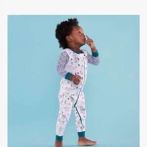 Lamaze Cotton white and Teal Kids One Piece Pajamas Onesie